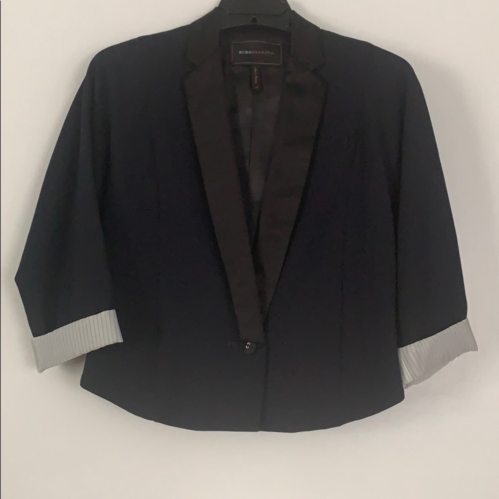 BCBGMaxazria  tailored blazer with satin lapels